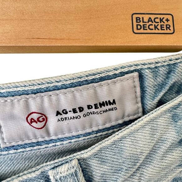 Adriano Goldschmied Women Phoebe Color Block Jeans Size 29R 29 Raw Hem Boho Blue - Picture 2 of 10